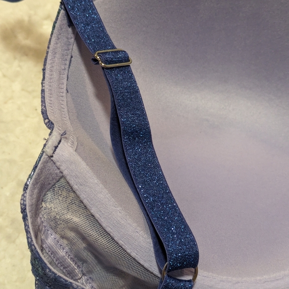 Victoria's Secret Dream Angels Lined Demi Bra Size 34DDD Purple Blue - Picture 9 of 9